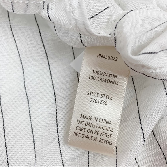 Max Studio striped popover shirt long sleeve tunic - Picture 6 of 8